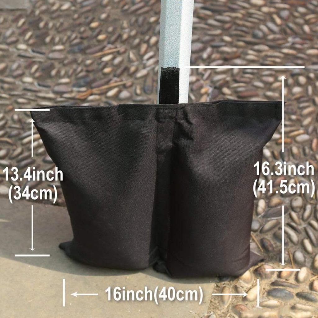 GrowGem Zeltplane Stützmaterial Camping Sport Starker Wind Fallschutz Gewicht Sandbeutel 10kg Set von 4 Schwarz