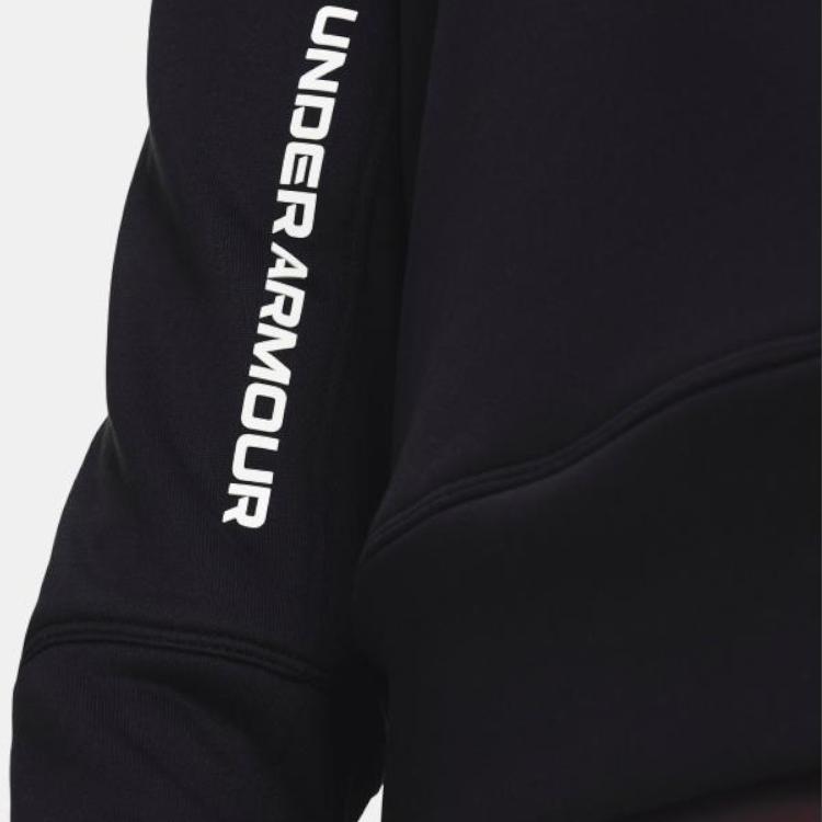 Under Armour Düz Renk Bağcıklı Kapüşonlu Sweatshirt Uzun Kollu Erkek Üstleri Siyah 1366259-001