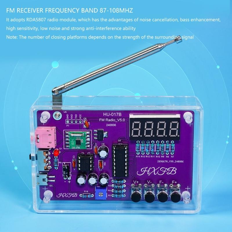 FM Receiver Learning Soldering Fun Electronics Project Kit RDA5807 Upgrades 87-108MHz  DIY Electronic Soldering FM Radio