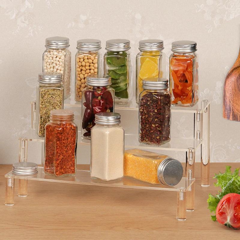 1-3 Tier Acrylic Display Stand Durable Display Rack For Cupcake Perfume Doll Transparent Trapezoidal Blind Box Storage Shelf