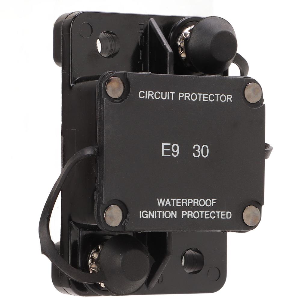 Automatic Reset Circuit Breaker 32V 30A 1/4in Stud IP67 Protection Fireproof for Trucks Buses RVs Ba