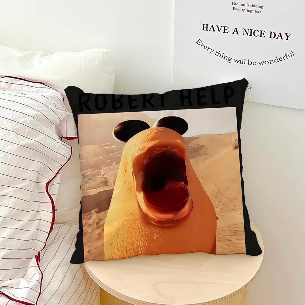 Abstract Funny Marcus The Worm Meme Comfortable Soft Hogar Pillowcase for Sofa Living Room Bed Home Decor Protective Covers