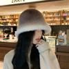 Women S Korean Style Rabbit Fur Bucket Hat Autumn Winter Warm Face Slimming Hat
