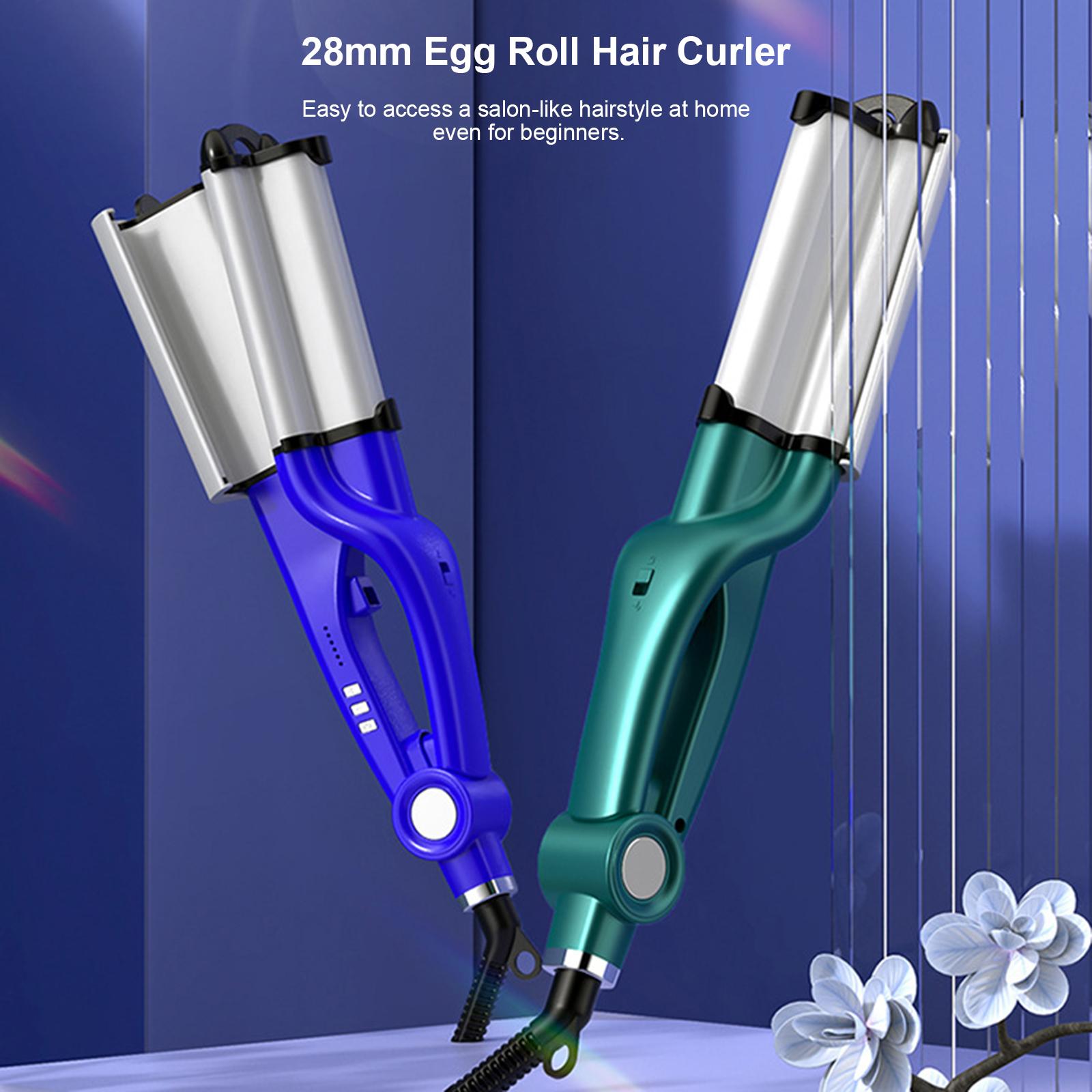 Hair Curling Iron Wand 28mm Ceramic Hair Waver Egg Roll Hair Curler Hair Crimper Temperature     Beachy Waves Hair Styling Tool