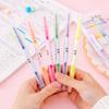 6 Colors/Collection Double Headed Highlighter Pen Fluorescent Drawing Markers Highlighters Pens Stationery Office School Supplies