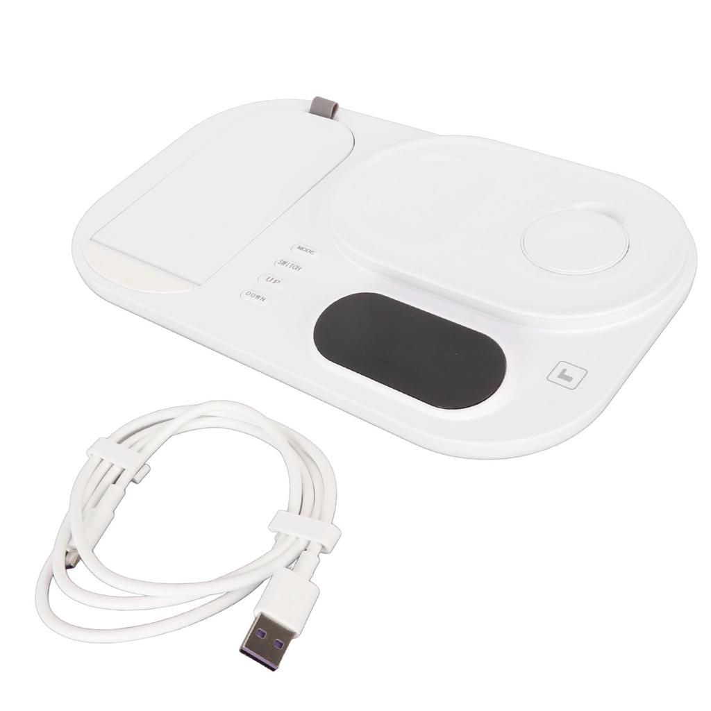 Wireless Charging Station with Digital Clock Night Light Wireless Charger Stand for IOS Earbuds3 2