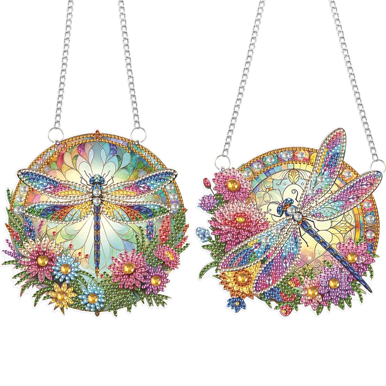 

2Pcs PET Special Shaped Cartoon Animal Diamond Painting Hanging Decor Diamond Painting Hanging Ornament Bedroom Decoration