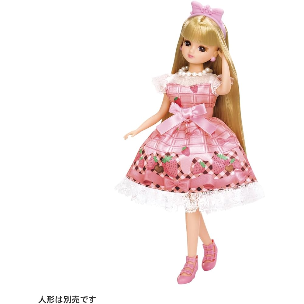 Takara Tomy Licca-chan My First Dress LW-02 Strawberry and Ribbon Dress-Up Toy for Kids Age 3 and Up