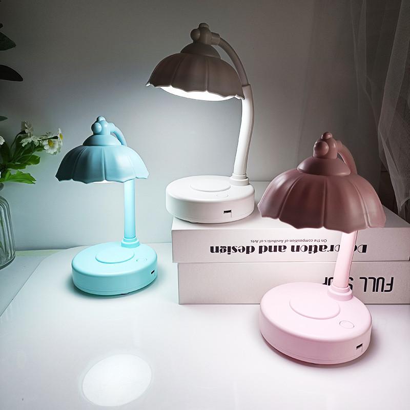 Flower Shaped Cute Usb Charging Desk Lamp For Childrens Manual Diy Charging Usb