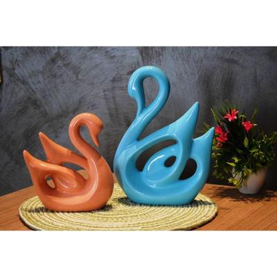 Polyresin Swan Pair Showpiece for Home Decor,Diwali Gift Items (Set of 2 Pc, Large)