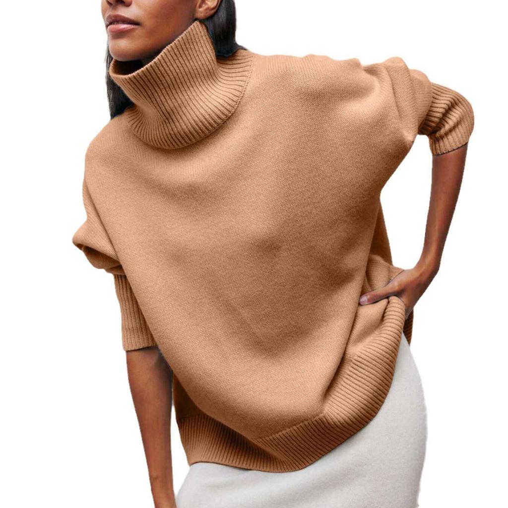 2023 Trendy Women's High Neck Loose Sweater - European & American Style for Autumn/Winter Parties
