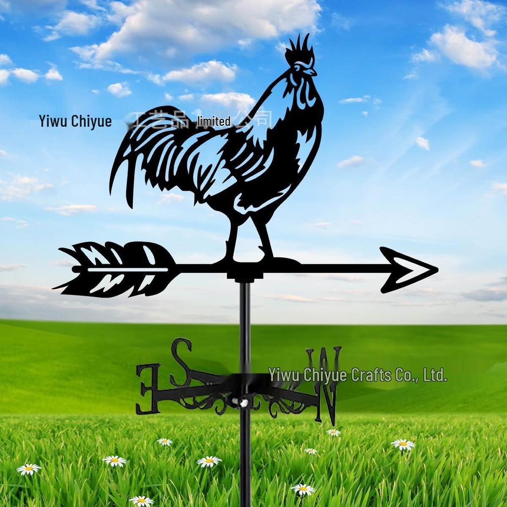 Weather Vane Ornament: Outdoor Wrought Iron Spray-Painted Roof Decoration Metal Craft