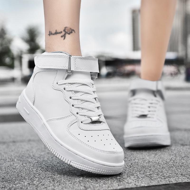 White Shoes Board Shoes Men's High-top Autumn and Winter Trendy Shoes Young and Young Large Size Fashion