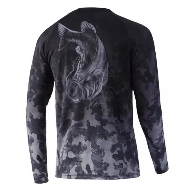 HUK Fishing Clothes New Upf+50 Ice Thread Light Breathable Quick-drying Long-sleeved T-shirt S