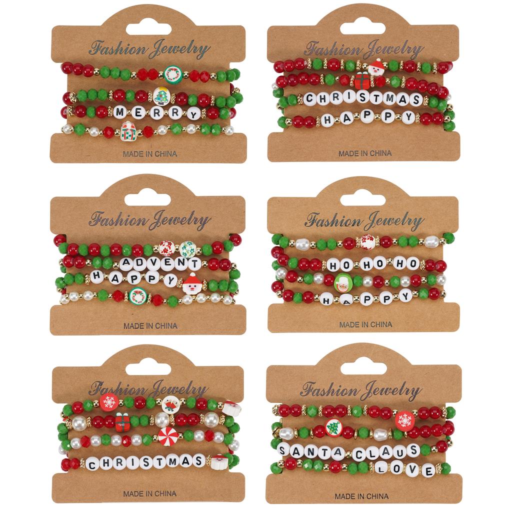 Christmas Themed Cute Cartoon Bracelet Festive Party Gift Hand Chain Fashion Accessory for Women