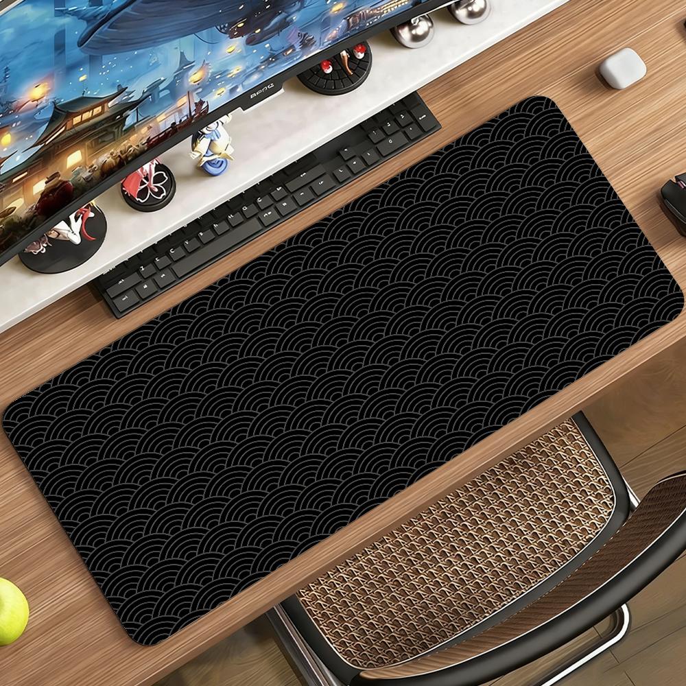 Japanese Style Seigaha Mouse Pad Non-slip Rubber Gamer Balance Computer Mat Decoracion Deskmat Laptop Office Large