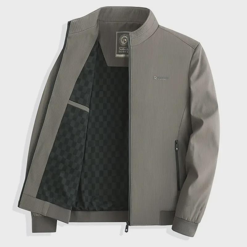 Men's Spring & Autumn Casual Stand Collar Jacket for Middle-aged & Elderly