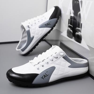 Foreign Trade Large Size Men's Shoes Spring Half Slippers Men's Casual Breathable Korean Version Trend Lazy One Pedal Doudou Shoes