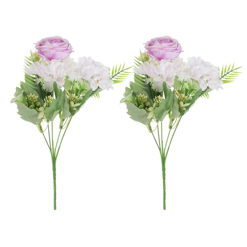 5-gałązkowa sztuczna piwonia i hortensja z jedwabiu ze łodygą, 2 szt. sztucznych kwiatów, sztuczne piwonie, dekoracja bukietu na ślub, do domu, biura