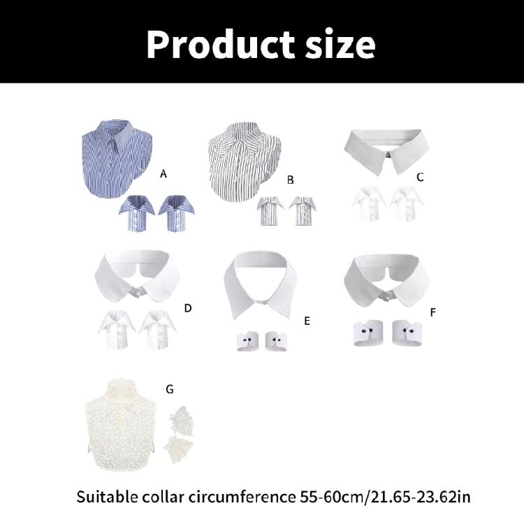 Fashion Versatile Wristband and Detachable Collar Set Shawl Versatile Lapel Detachable Collar Shawl for Dress Shirt