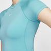 Nike Pro Dri-FIT Quick-Dry Solid Color Breathable Mesh Training Short Sleeve Raglan T-Shirt Women Tops Denim-Blue-Green White FV7843-464