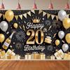 Luxurious 20th Birthday Party Banner Photography Background Adult Birthday Party Home Party Decoration Photography Background