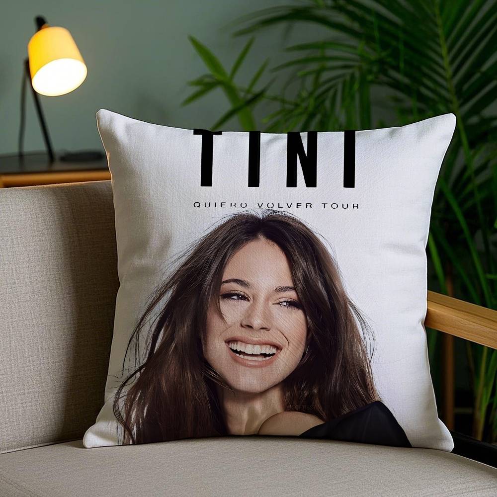 Sängerin M-Martina Stoessel-MT TINI Musikkissenbezug Sofa und Wohnzimmer Dekorative Kissenbezüge Staubdicht und Milbendicht F