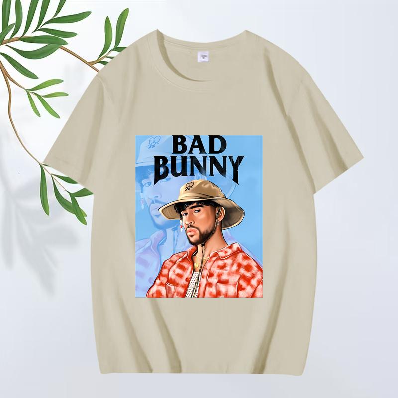 Bad Bunny Módní Klasické Grafické Tričko Muži Ženy Nadměrné 100% Bavlna Streetwear Cool Krátký Rukáv Letní Potisk Unisex Topy