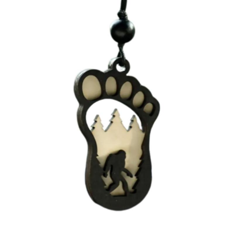 

Wooden Wild Man Keychain User Friendly Key Hanging Decoration Lightweight Design for Car Keys and Backpacks 1