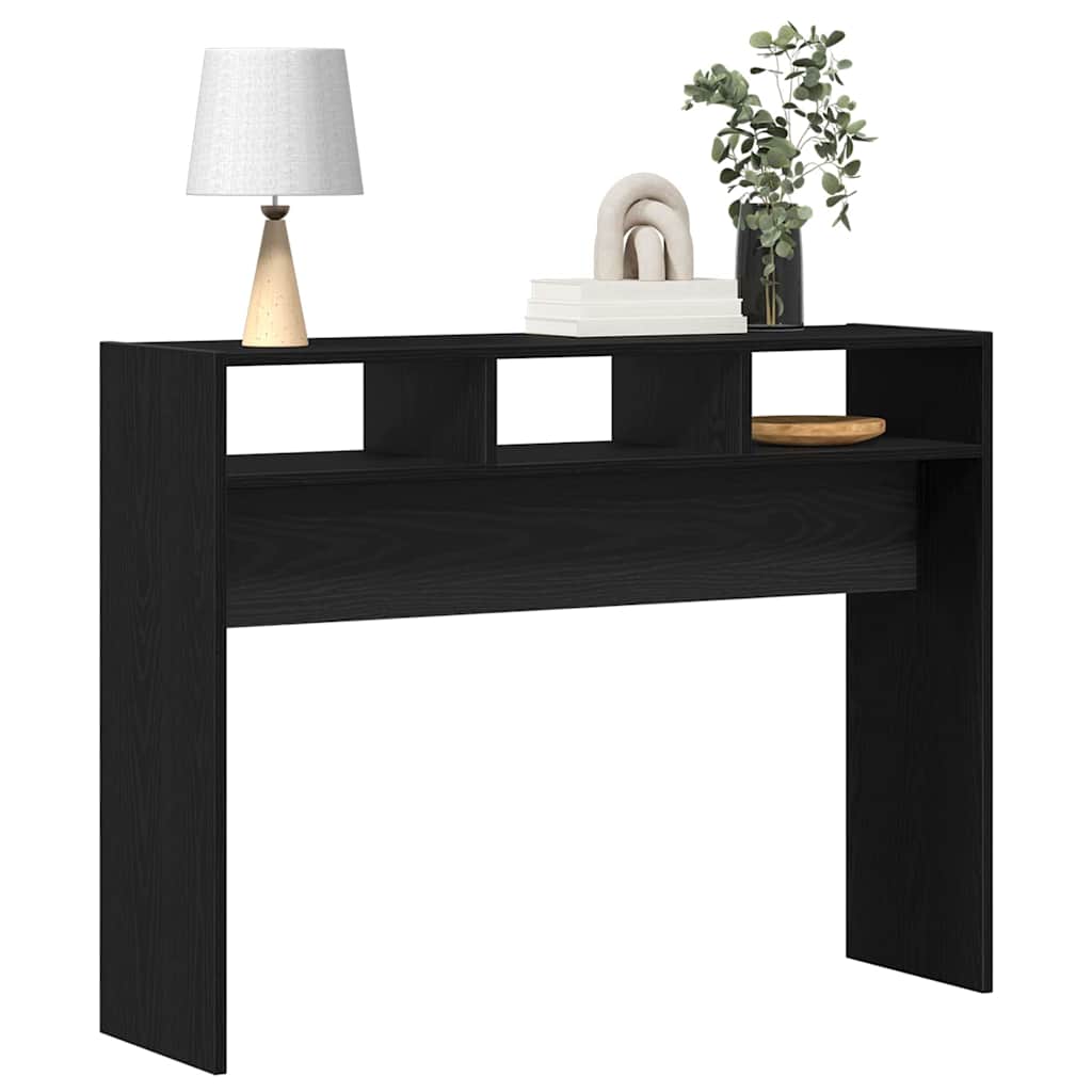 Console Table Black Oak Effect 105 X 30 X 80 Cm