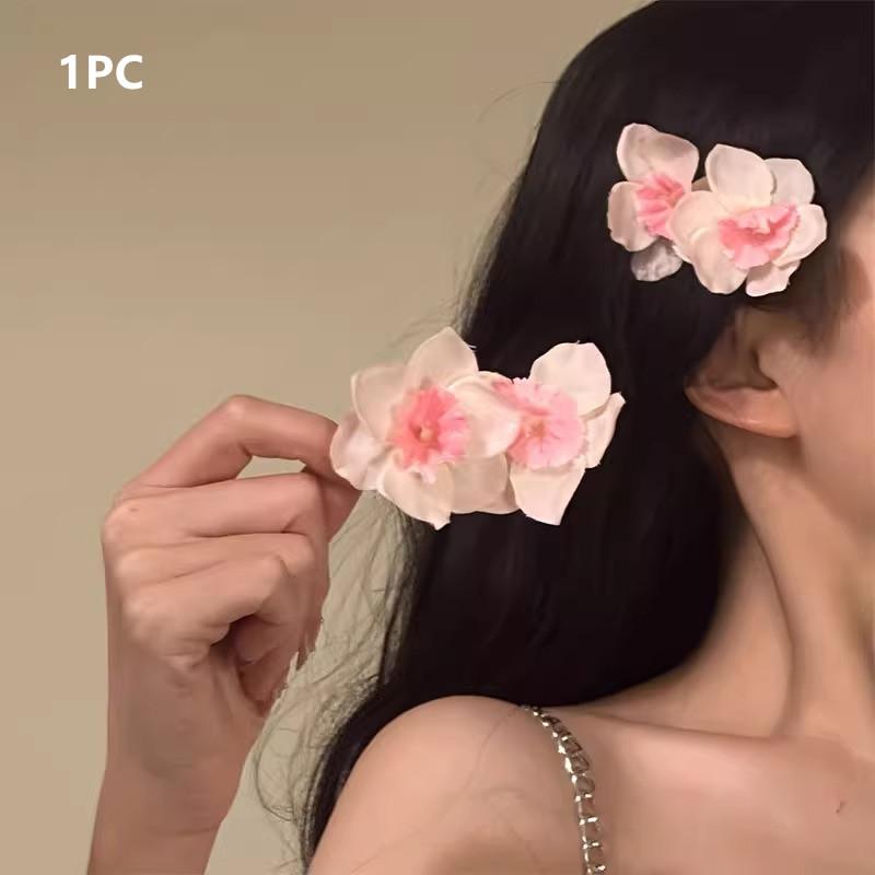 Sweet Yellow Double Flowers Hair Clips Side Clip Barrette For Women Girl Beach Wedding Flower Hawaii Hairclip Hairpin Accessory