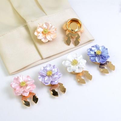 Flower Shape Button Covers Clothing Decoration Flower Button Covers Pearl Sleeve Button Clip  Cloth