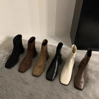 Women Modern Ankle Boots Square Toe Short Booties Ladies Casual Low Heel Shoes 2025