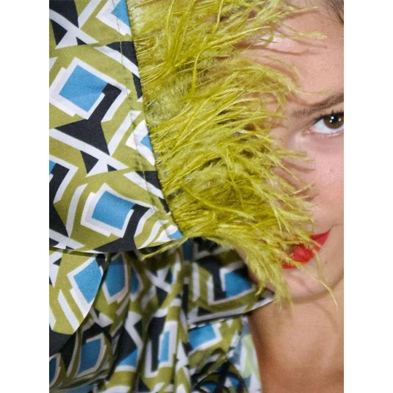 Long Sleeve Plaid Feather Pants 2 Piece Sets Pajama Women Lapel Blouses Suits Sleep Ladies High Waist Stright Pants Pajamas Set