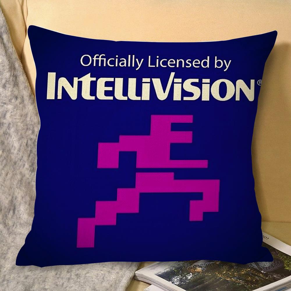 Fashion I-Intellivision Cushion Cover Natural Linen Organic Fabric Double-Sided Printing Sofa Home Decor Gift Pillow Cover