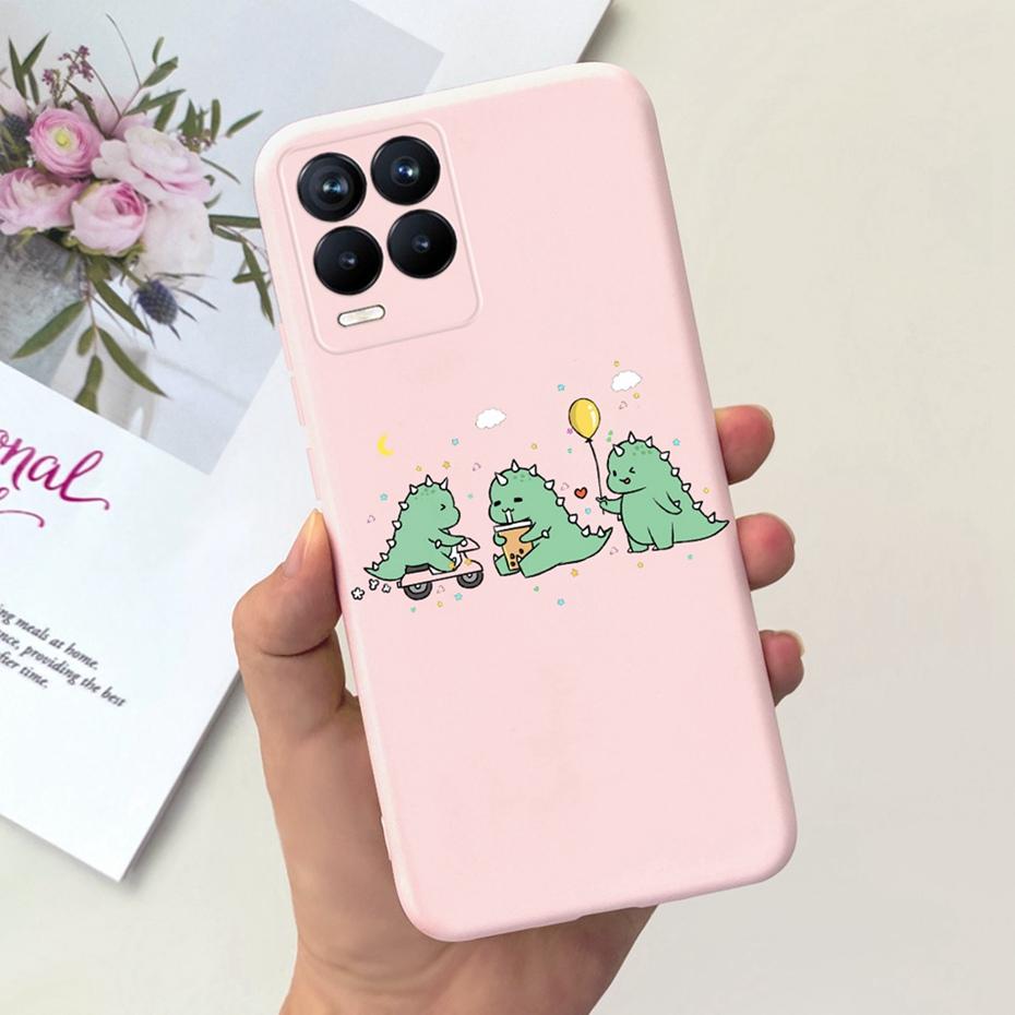Capa Para Realme 8 Pro / Realme 8 4G Desenho Animado Fofo Cor Doce Silicone Macio Capa Para Realme8 8Pro RMX3085 RMX3081 Capas de Telefone