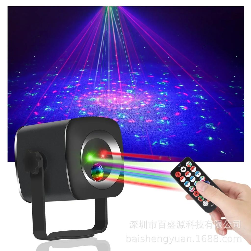 USB Mini Laser Laser Lights Voice Controlled Bar Flash Light Car Atmosphere Lights Disco Party Pattern Stage Light Rechargeable