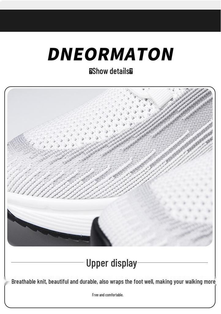Men's Fly-knit Mesh Lightweight Walking Shoes - Invisible Height Boost Sneakers for Summer and Outdoor Sports