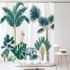 3D Tropical Green Plant Leaf Palm Cactus Bathroom Shower Curtain Home Decor Curtain Waterproof Fabric Shower Curtains With Hook