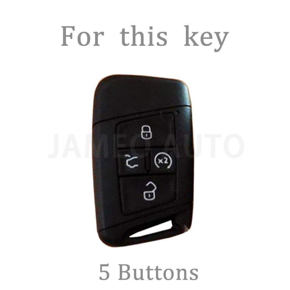 Key Case Fob for VW Golf Polo Tiguan Atlas for Skoda Superb Kodiaq Octavia Karoq for SEAT Ateca Leon 5 Buttons Cover Key Chains