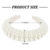 YISSION 1PC White Pearl Headband for Women Non Slip Jeweled Head Band Sparkly Beaded Hairband Fashion Padded Headbands for Women Wedding Bridal