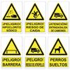Spanish Warning Sign, Danger Metal Sign for Street, Yard, Bar, Workshop Decor, Yellow Waterproof Caution Signs, Outdoor Indoor