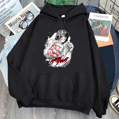 Kengan Ashura Anime Grafik Hoodies Japanische Manga Ouma Tokita Druck Sweatshirt für Herren Mode Winter/Herbst Langarm Streetwear