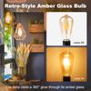 Bec Vintage E27 cu Filet Edison, 6W Echivalent 60 Wați, Lampă Retro cu Sticlă Ambră, 2200K Alb Cald, Nu este Dimmabil, Bec cu Filament LED ES