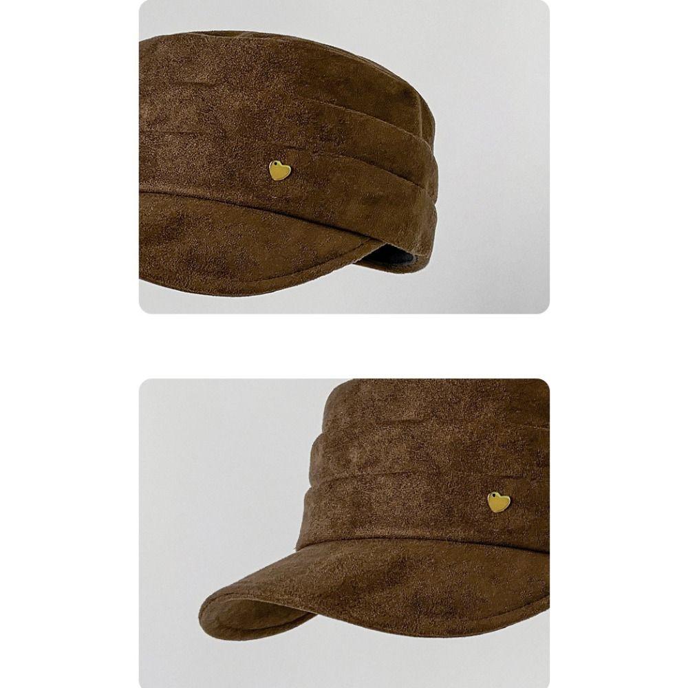 Korean Style Flat Cap Chamois Retro Painter Hat Personality Suede Equestrian Hat Outdoor