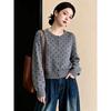 La Chapelle Women's Polka Dot Long-Sleeve Knit T-Shirt