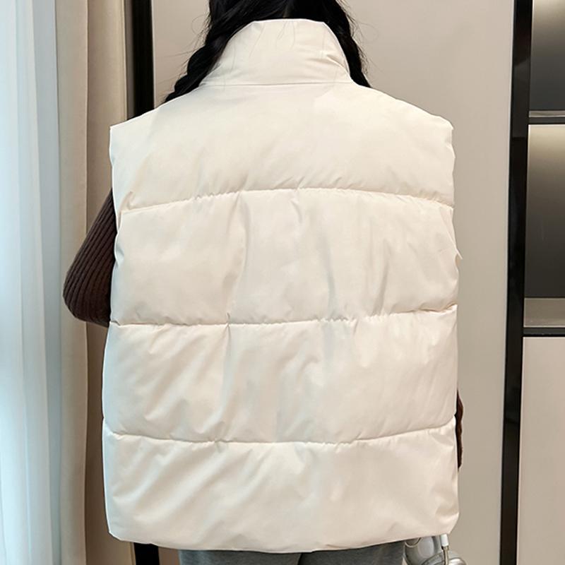 Fashion Winter Warm Sleeveless Vest Woman Outerwears Stand Collar Casual Thick Women's Jackets