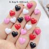 50Pcs New Cute Resin 8mm Mini Heart-shaped Series Flat Back Manicure Parts Embellishments For Hair Bows Accessories