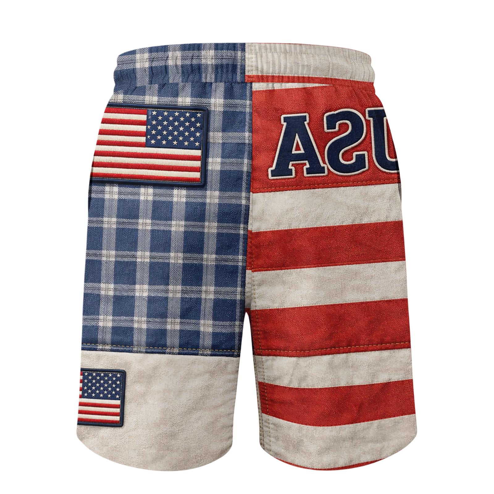 

Men s Casual Drawstring Waist Shorts Lightweight Breathable Fabric Relaxed Fit Summer Beachwear with July 4th Fireworks Print XXL