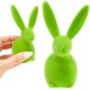 TG80588-2 Flocked Easter Yellow Bunny Rabbit with Satin Bow